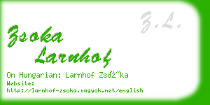 zsoka larnhof business card